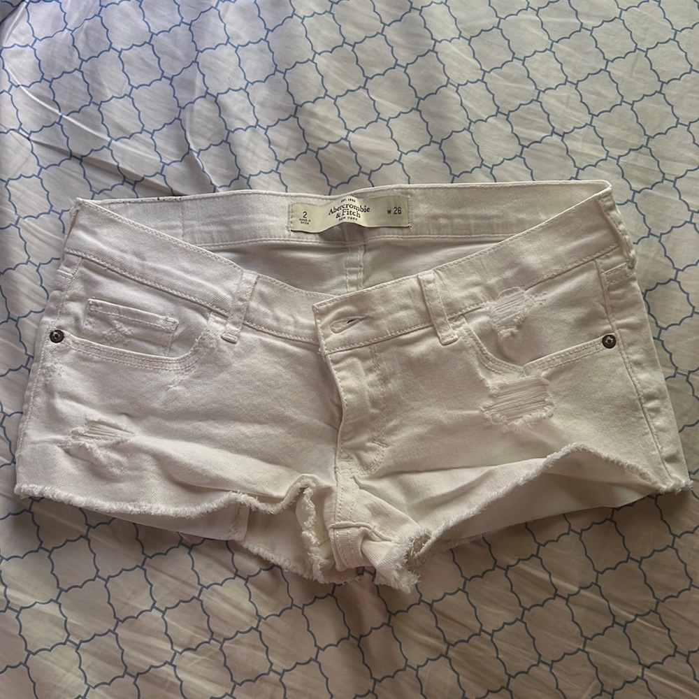 White denim shorts
